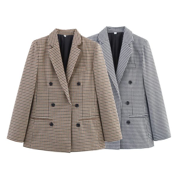 Women's Fashion Two-color Houndstooth Suit Jacket - Image 2