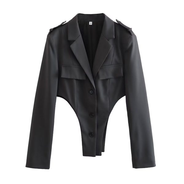 Hollow Out Blazer Top + Suit Pants for Women - Image 6