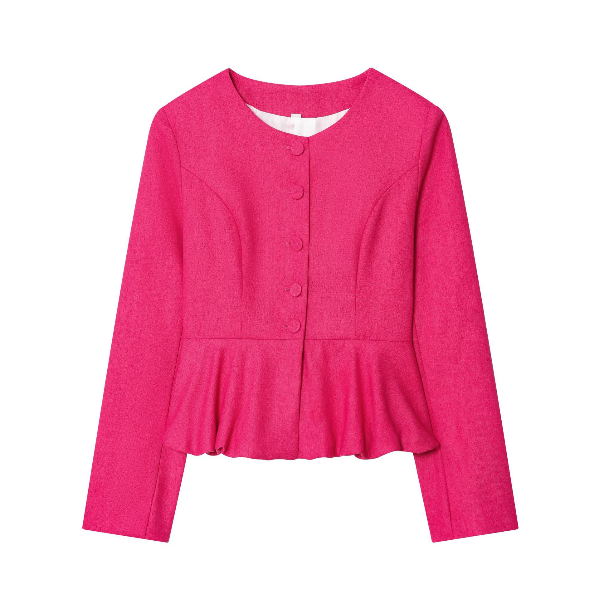 Women's Fashion Linen Short Skirt Suit Jacket + High-waisted Slim Pants Set - Image 2