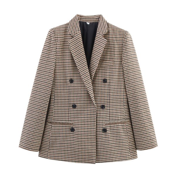 Women's Fashion Two-color Houndstooth Suit Jacket - Image 3