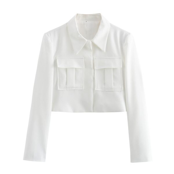 Women's Fashion Short Jacket Suit with Long Pants - Image 7