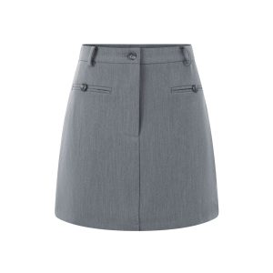 Sexy High-Waisted Lined A-Line Suit Skirt