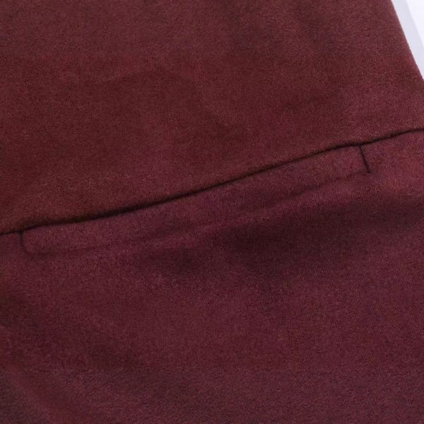 Women's collar long sleeved suede textured suit jacket - Image 3