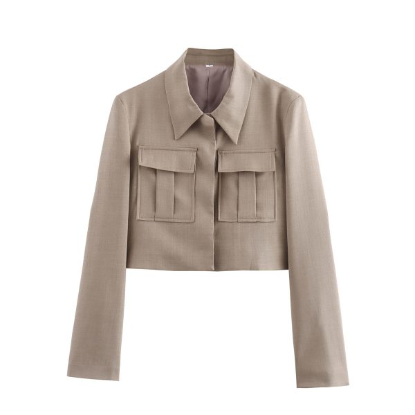 Women's Fashion Short Jacket Suit with Long Pants - Image 5