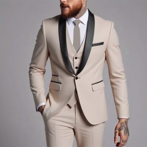 Men's Business Suit Three-Piece Set Double Vent Tuxedo Set
