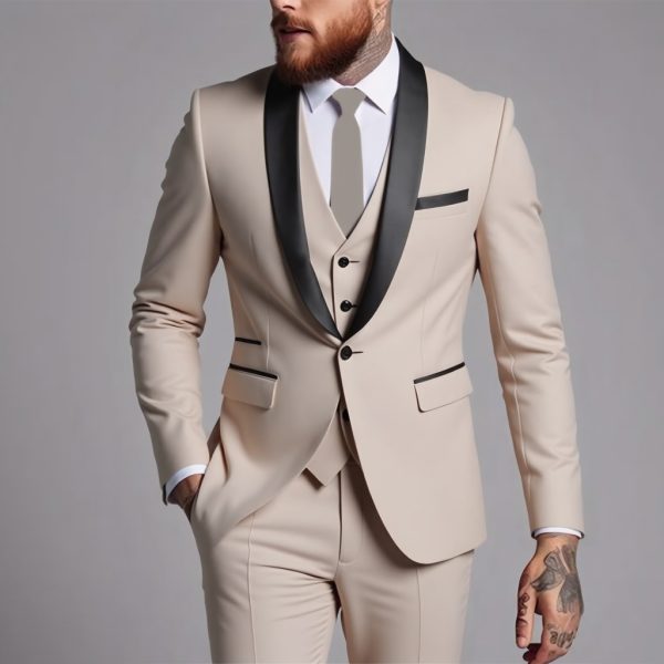 Men's Business Suit Three-Piece Set Double Vent Tuxedo Set