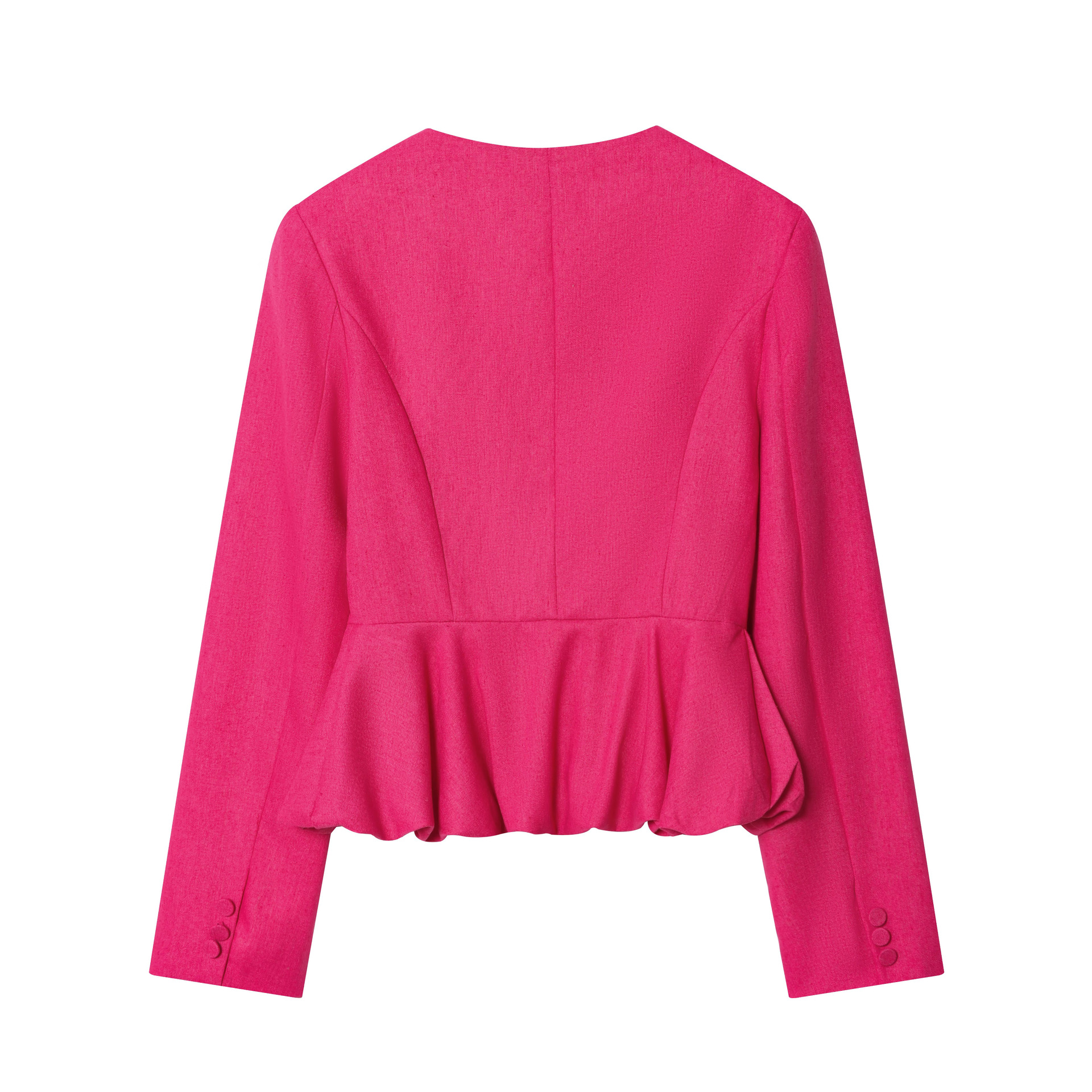 Women's Fashion Linen Short Skirt Suit Jacket + High-waisted Slim Pants Set - Image 3