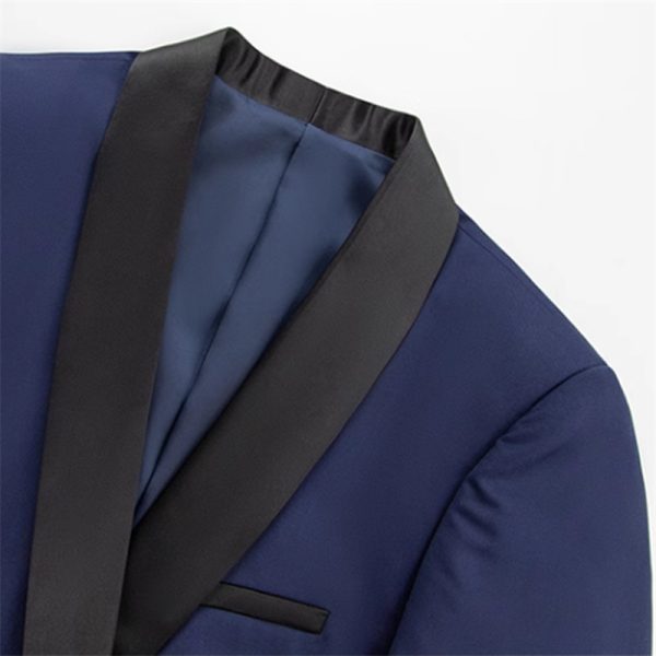 Men's Business Suit Three-Piece Set Double Vent Tuxedo Set - Image 3